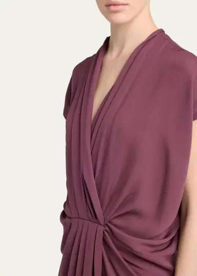 Giorgio Armani Pleat Draped Silk Midi Dress | Thumbnail 5 Giorgio Armani Pleat Draped Silk Midi Dress | Thumbnail 5
