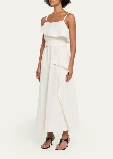 Proenza Schouler White Label Reign Washed Cotton Midi Dress | Thumbnail 4 Proenza Schouler White Label Reign Washed Cotton Midi Dress | Thumbnail 4