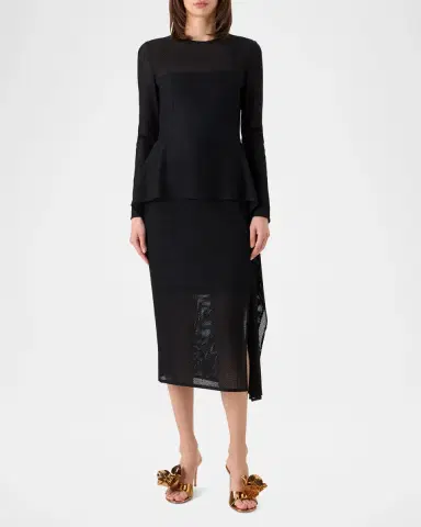 Akris Semi-Sheer Technical Mesh Midi Dress | Thumbnail 2 Akris Semi-Sheer Technical Mesh Midi Dress | Thumbnail 2