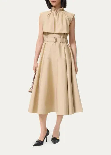 Burberry Jessica Sleeveless Belted Cotton Poplin Midi Dress | Thumbnail 2 Burberry Jessica Sleeveless Belted Cotton Poplin Midi Dress | Thumbnail 2