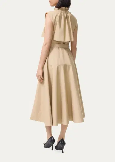 Burberry Jessica Sleeveless Belted Cotton Poplin Midi Dress | Thumbnail 3 Burberry Jessica Sleeveless Belted Cotton Poplin Midi Dress | Thumbnail 3