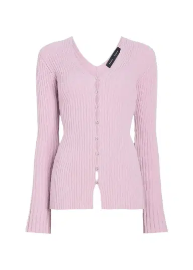 Proenza Schouler Valeria Cashmere Rib V-Neck Cardigan | Thumbnail 1 Proenza Schouler Valeria Cashmere Rib V-Neck Cardigan | Thumbnail 1