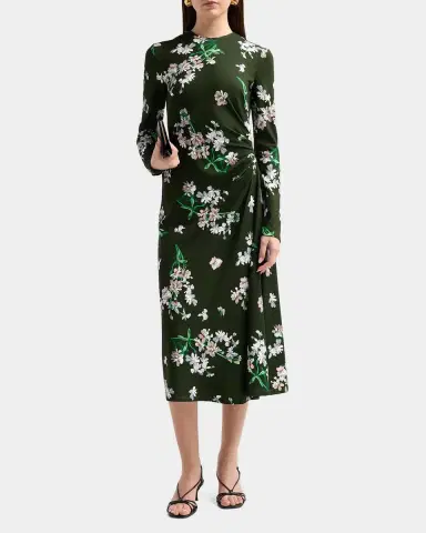 Erdem Floral Ponte Long-Sleeve Midi Dress | Thumbnail 2 Erdem Floral Ponte Long-Sleeve Midi Dress | Thumbnail 2