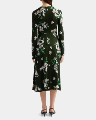 Erdem Floral Ponte Long-Sleeve Midi Dress | Thumbnail 3 Erdem Floral Ponte Long-Sleeve Midi Dress | Thumbnail 3