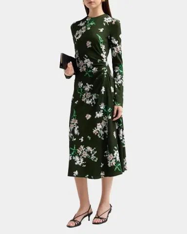 Erdem Floral Ponte Long-Sleeve Midi Dress | Thumbnail 5 Erdem Floral Ponte Long-Sleeve Midi Dress | Thumbnail 5