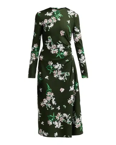 Erdem Floral Ponte Long-Sleeve Midi Dress | Thumbnail 1 Erdem Floral Ponte Long-Sleeve Midi Dress | Thumbnail 1