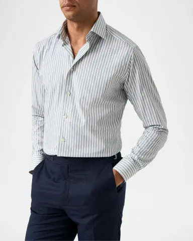 Eton Men's Striped Twill Slim-Fit Shirt | Thumbnail 3 Eton Men's Striped Twill Slim-Fit Shirt | Thumbnail 3