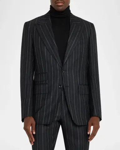Tom Ford Men's Hairline Stripe Single-Breasted Suit | Thumbnail 4 Tom Ford Men's Hairline Stripe Single-Breasted Suit | Thumbnail 4