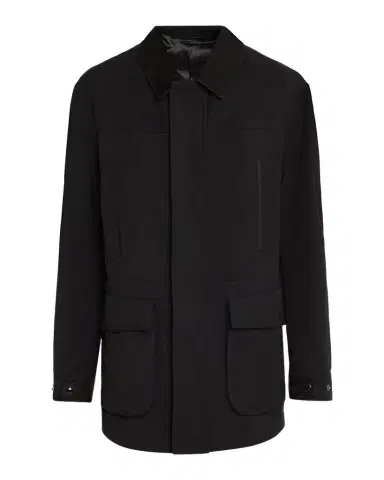 Tom Ford Men's Leather-Trim Canvas Field Jacket | Thumbnail 1 Tom Ford Men's Leather-Trim Canvas Field Jacket | Thumbnail 1