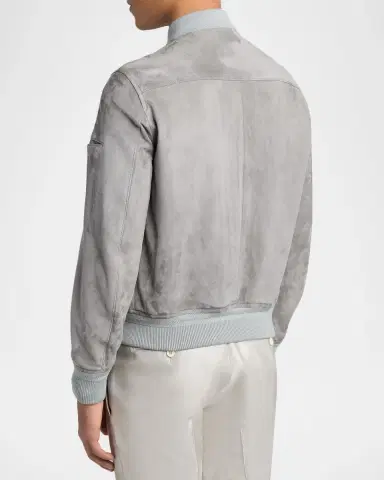 Tom Ford Men's Suede Bomber Jacket | Thumbnail 3 Tom Ford Men's Suede Bomber Jacket | Thumbnail 3