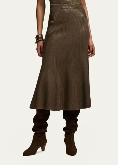 Ralph Lauren Collection Adrianna Foiled Rib-Knit Sweater Skirt | Thumbnail 4 Ralph Lauren Collection Adrianna Foiled Rib-Knit Sweater Skirt | Thumbnail 4
