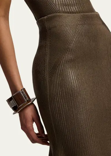 Ralph Lauren Collection Adrianna Foiled Rib-Knit Sweater Skirt | Thumbnail 5 Ralph Lauren Collection Adrianna Foiled Rib-Knit Sweater Skirt | Thumbnail 5