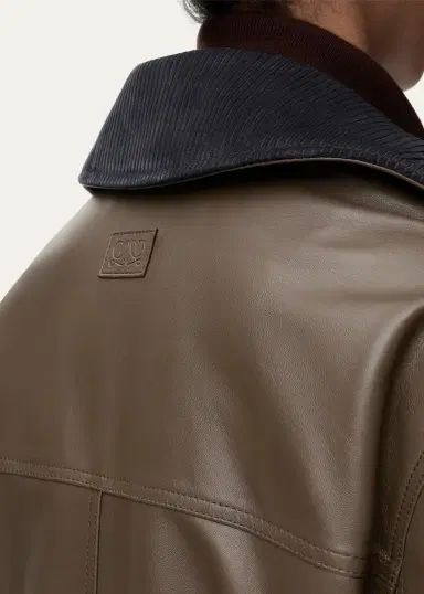 LOEWE Corduroy-Collar Leather Utility Jacket | Thumbnail 5 LOEWE Corduroy-Collar Leather Utility Jacket | Thumbnail 5