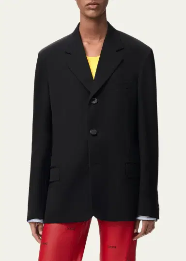 LOEWE Double-Breasted Wool-Blend Blazer | Thumbnail 4 LOEWE Double-Breasted Wool-Blend Blazer | Thumbnail 4
