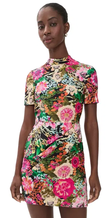 Saloni Draped Mini Dress Aster Fuchsia | Thumbnail 1 Saloni Draped Mini Dress Aster Fuchsia | Thumbnail 1