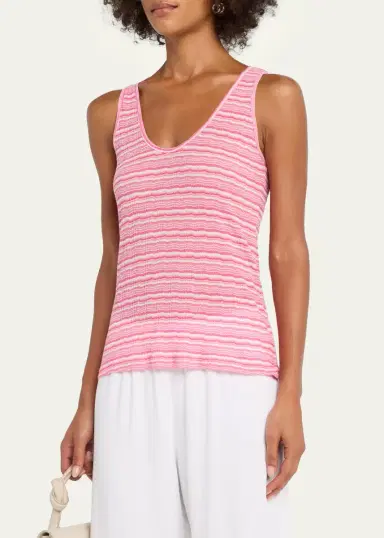 Sprwmn Striped Knit Tank Top | Thumbnail 4 Sprwmn Striped Knit Tank Top | Thumbnail 4