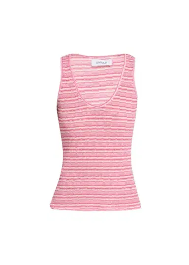 Sprwmn Striped Knit Tank Top | Thumbnail 1 Sprwmn Striped Knit Tank Top | Thumbnail 1