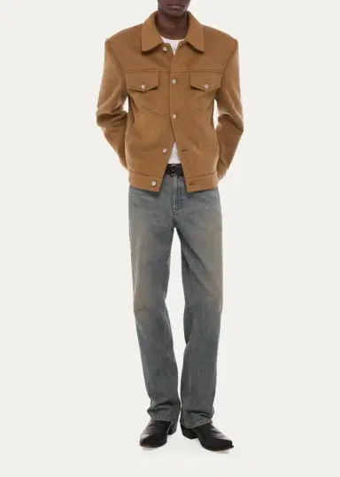 Helmut Lang Men's Wool Trucker Jacket | Thumbnail 2 Helmut Lang Men's Wool Trucker Jacket | Thumbnail 2