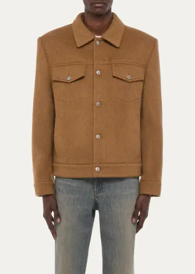 Helmut Lang Men's Wool Trucker Jacket | Thumbnail 4 Helmut Lang Men's Wool Trucker Jacket | Thumbnail 4