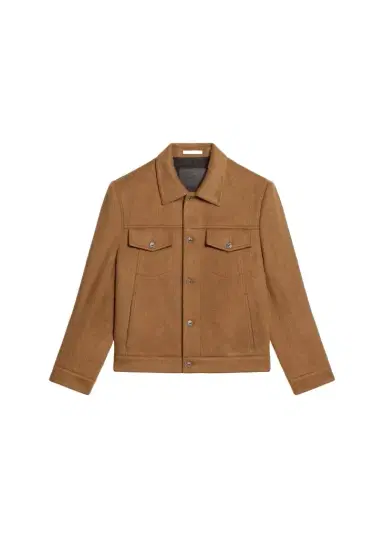Helmut Lang Men's Wool Trucker Jacket | Thumbnail 1 Helmut Lang Men's Wool Trucker Jacket | Thumbnail 1