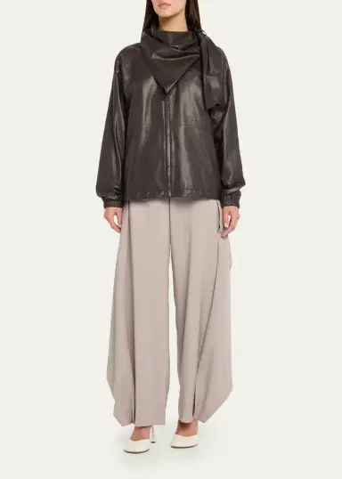 LOEWE Leather Scarf Zipped Jacket | Thumbnail 2 LOEWE Leather Scarf Zipped Jacket | Thumbnail 2