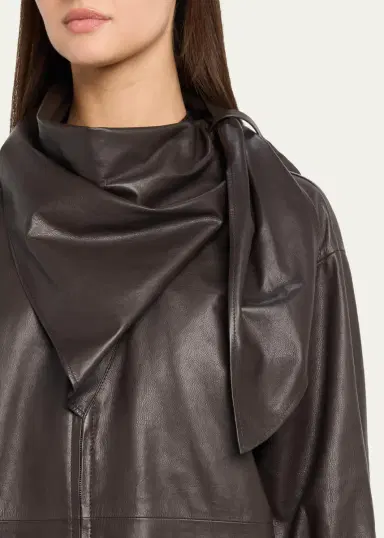 LOEWE Leather Scarf Zipped Jacket | Thumbnail 5 LOEWE Leather Scarf Zipped Jacket | Thumbnail 5