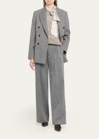Brunello Cucinelli Wool-Mohair Herringbone Blazer | Thumbnail 2 Brunello Cucinelli Wool-Mohair Herringbone Blazer | Thumbnail 2