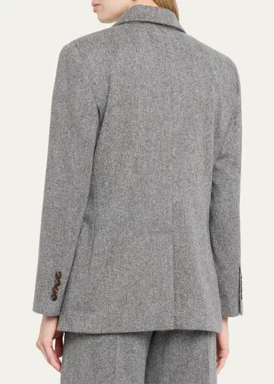 Brunello Cucinelli Wool-Mohair Herringbone Blazer | Thumbnail 3 Brunello Cucinelli Wool-Mohair Herringbone Blazer | Thumbnail 3