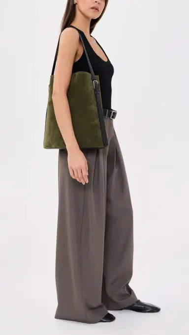 Coperni Suede Ergonomic Tote Green Khaki One Size | Thumbnail 3 Coperni Suede Ergonomic Tote Green Khaki One Size | Thumbnail 3