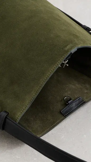 Coperni Suede Ergonomic Tote Green Khaki One Size | Thumbnail 6 Coperni Suede Ergonomic Tote Green Khaki One Size | Thumbnail 6