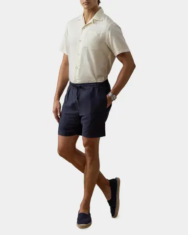 Ralph Lauren Purple Label Men's Silk-Linen Camp Shirt | Thumbnail 2 Ralph Lauren Purple Label Men's Silk-Linen Camp Shirt | Thumbnail 2