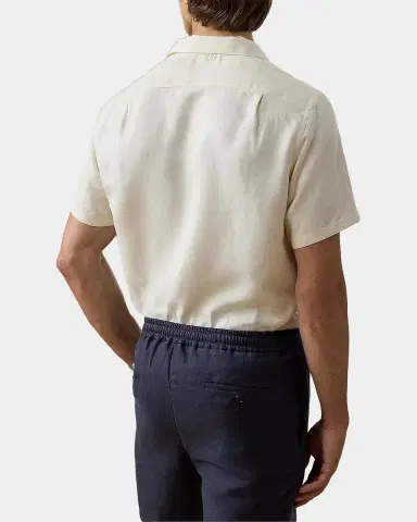 Ralph Lauren Purple Label Men's Silk-Linen Camp Shirt | Thumbnail 3 Ralph Lauren Purple Label Men's Silk-Linen Camp Shirt | Thumbnail 3