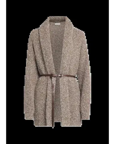 Brunello Cucinelli Micro Paillette Wool Knit Shawl-Collar Cardigan | Thumbnail 2 Brunello Cucinelli Micro Paillette Wool Knit Shawl-Collar Cardigan | Thumbnail 2
