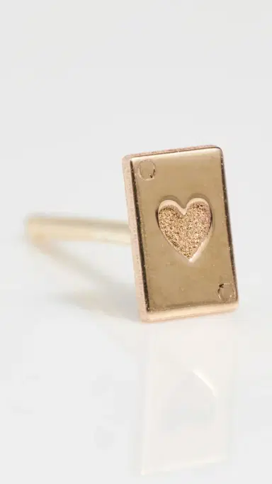 Zoë Chicco 14k Gold Itty Bitty Queen of Hearts Stud Earring | Thumbnail 4 Zoë Chicco 14k Gold Itty Bitty Queen of Hearts Stud Earring | Thumbnail 4