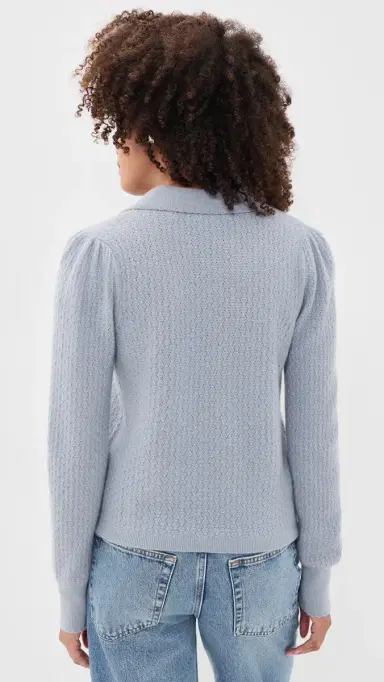 Frame The Cashmere Long Sleeve Honeycomb Polo Sweater | Thumbnail 3 Frame The Cashmere Long Sleeve Honeycomb Polo Sweater | Thumbnail 3