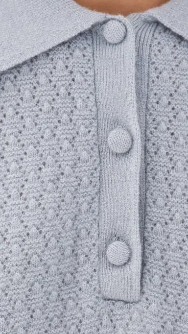 Frame The Cashmere Long Sleeve Honeycomb Polo Sweater | Thumbnail 6 Frame The Cashmere Long Sleeve Honeycomb Polo Sweater | Thumbnail 6
