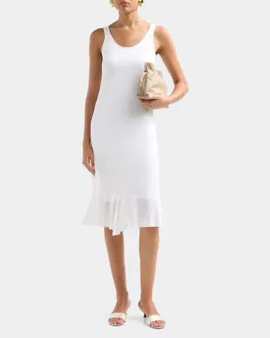 Toteme Fluted Hem Sleeveless Midi Dress | Thumbnail 2 Toteme Fluted Hem Sleeveless Midi Dress | Thumbnail 2