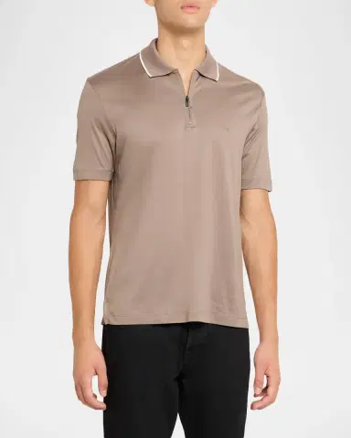 Emporio Armani Men's Contrast-Stripe Cotton-Jersey Polo Shirt | Thumbnail 4 Emporio Armani Men's Contrast-Stripe Cotton-Jersey Polo Shirt | Thumbnail 4