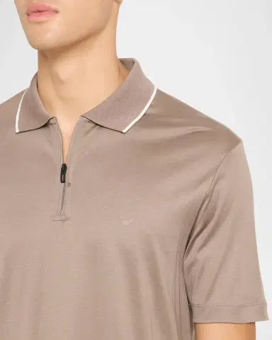 Emporio Armani Men's Contrast-Stripe Cotton-Jersey Polo Shirt | Thumbnail 5 Emporio Armani Men's Contrast-Stripe Cotton-Jersey Polo Shirt | Thumbnail 5