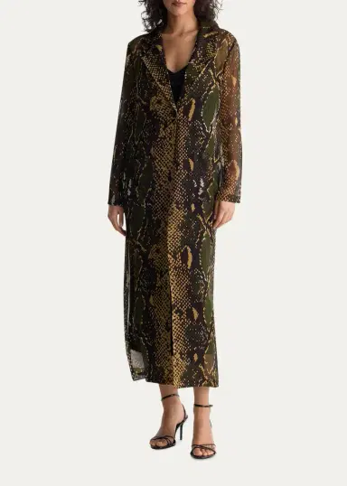 Diane von Furstenberg Vesper Snakeskin-Print Georgette Duster | Thumbnail 2 Diane von Furstenberg Vesper Snakeskin-Print Georgette Duster | Thumbnail 2