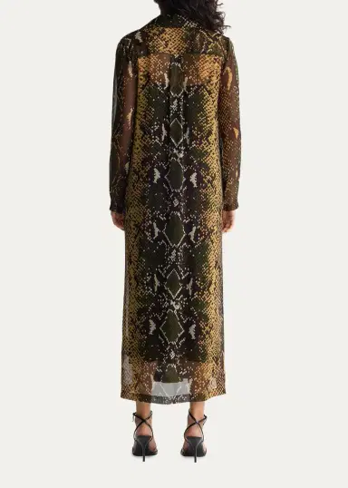 Diane von Furstenberg Vesper Snakeskin-Print Georgette Duster | Thumbnail 3 Diane von Furstenberg Vesper Snakeskin-Print Georgette Duster | Thumbnail 3