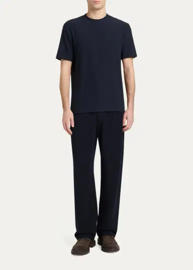 Giorgio Armani Men's Rib-Knit Wool-Blend T-Shirt | Thumbnail 3 Giorgio Armani Men's Rib-Knit Wool-Blend T-Shirt | Thumbnail 3