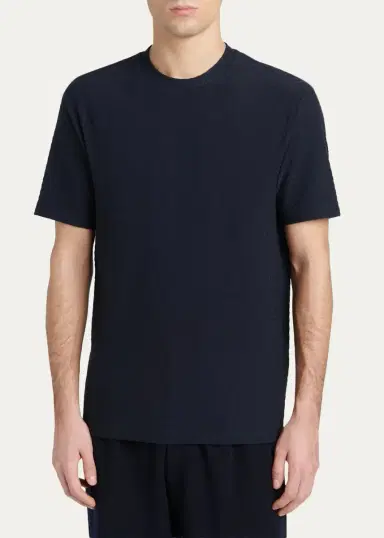 Giorgio Armani Men's Rib-Knit Wool-Blend T-Shirt | Thumbnail 5 Giorgio Armani Men's Rib-Knit Wool-Blend T-Shirt | Thumbnail 5