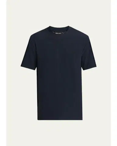 Giorgio Armani Men's Rib-Knit Wool-Blend T-Shirt | Thumbnail 1 Giorgio Armani Men's Rib-Knit Wool-Blend T-Shirt | Thumbnail 1