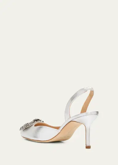 Manolo Blahnik 70mm Carolyne Metallic Leather Buckle Pumps | Thumbnail 3 Manolo Blahnik 70mm Carolyne Metallic Leather Buckle Pumps | Thumbnail 3