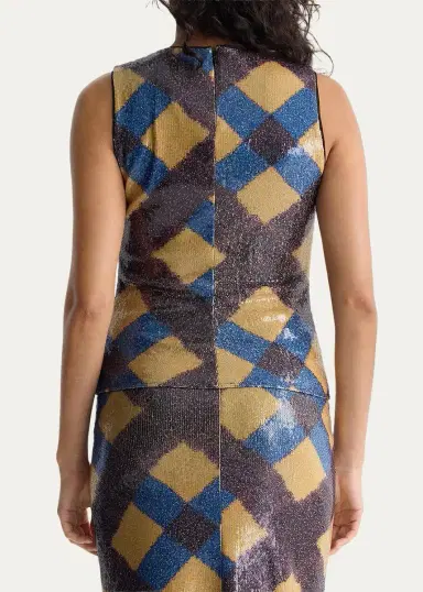 Diane von Furstenberg Tanselle Sequin Mesh Top | Thumbnail 3 Diane von Furstenberg Tanselle Sequin Mesh Top | Thumbnail 3