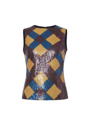 Diane von Furstenberg Tanselle Sequin Mesh Top | Thumbnail 1 Diane von Furstenberg Tanselle Sequin Mesh Top | Thumbnail 1