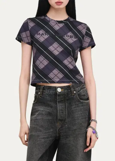 Marc Jacobs Logo Checked Cotton T-Shirt | Thumbnail 5 Marc Jacobs Logo Checked Cotton T-Shirt | Thumbnail 5
