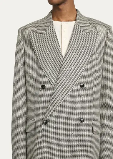 AMIRI Men's Houndstooth Double-Breasted Peak Lapel Blazer | Thumbnail 5 AMIRI Men's Houndstooth Double-Breasted Peak Lapel Blazer | Thumbnail 5