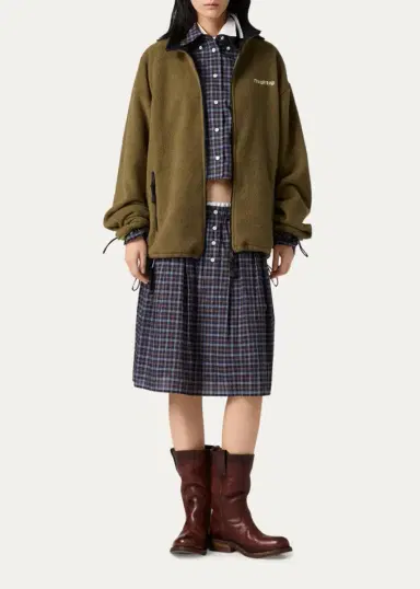Miu Miu Pile Mock Collar Jacket | Thumbnail 2 Miu Miu Pile Mock Collar Jacket | Thumbnail 2
